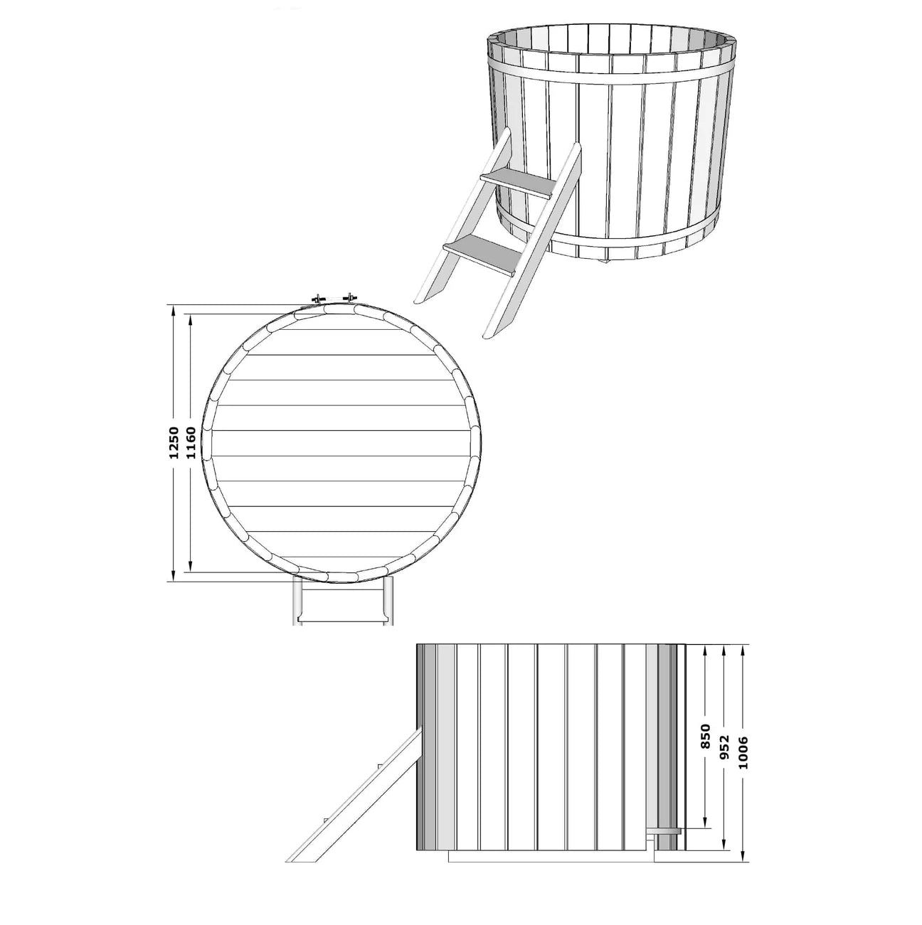KeiCo Wellness Thermowood XL Ice Bath - DIY Flat Pack - 1000L Cold Plunge
