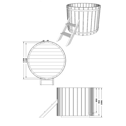 KeiCo Wellness Thermowood XL Ice Bath - DIY Flat Pack - 1000L Cold Plunge
